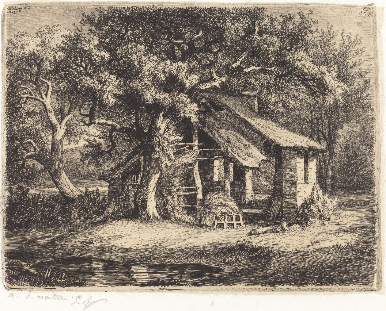 Sommerhus med pæretræ af Eugene Bléry