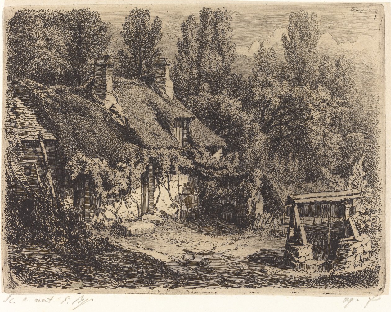 The Cottage With Well, udgivet 1849 af Eugene Bléry