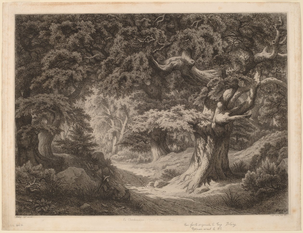 Charlemagne-skoven i Fontainebleau, 1861. af Eugene Bléry