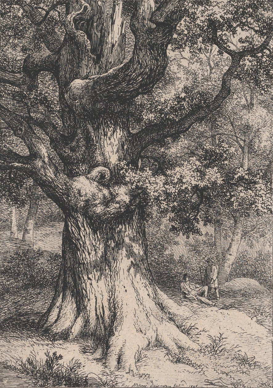 Karl den Store, Egetræ med en Ørnerede, 1845. af Eugene Bléry