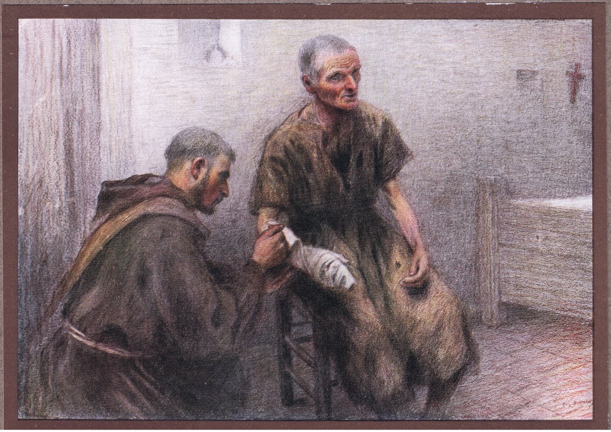 Broder Bentivoglia passer en spedalsk, 1919 af Eugene Burnand