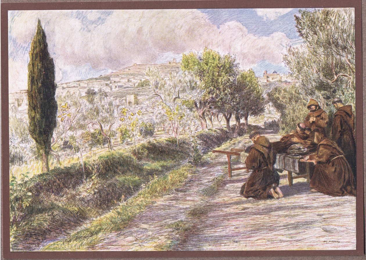 St. Francis velsigner byen Assisi, 1919 af Eugene Burnand