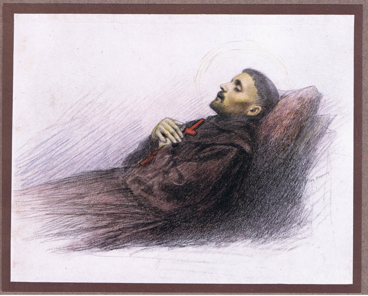 Sankt Frans på sit dødsleje, 1919 af Eugene Burnand