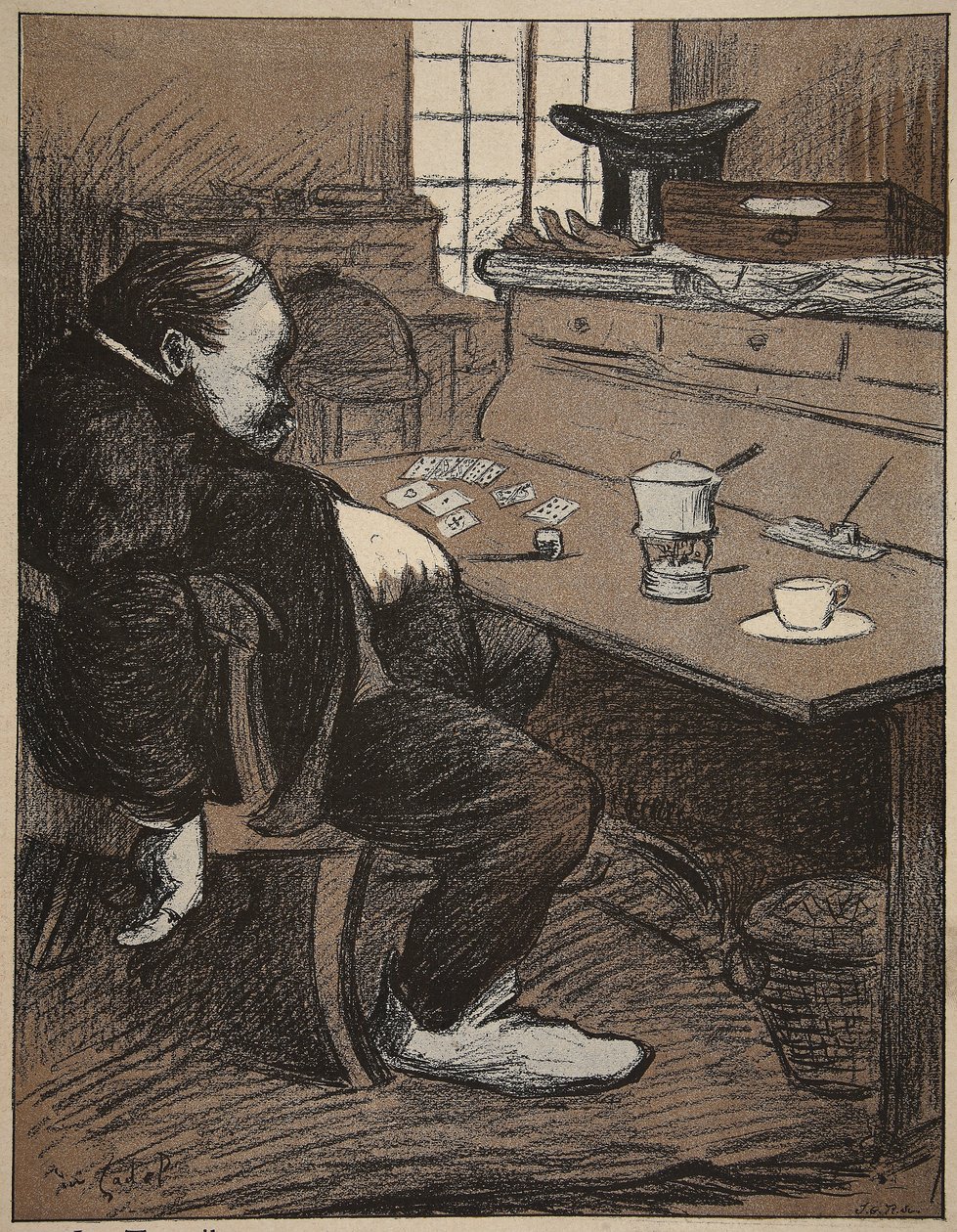 Hårdt i arbejde, en pause fra kort og kaffe!, illustration fra "L