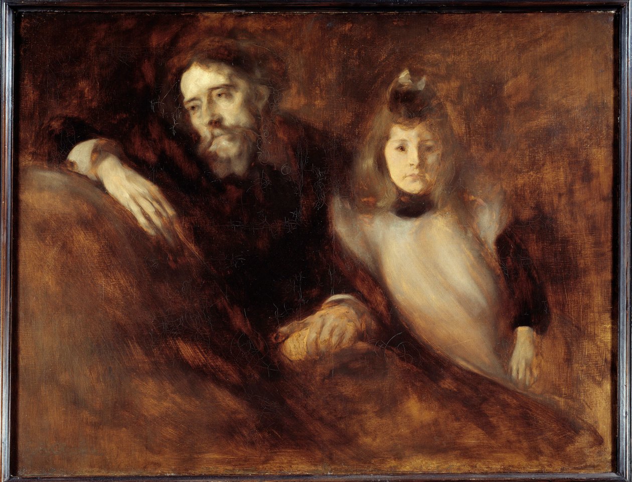 Alphonse Daudet (1840 - 1897) og hans datter. Maleri af Eugene Carriere (1849-1906) af Eugène Carrière