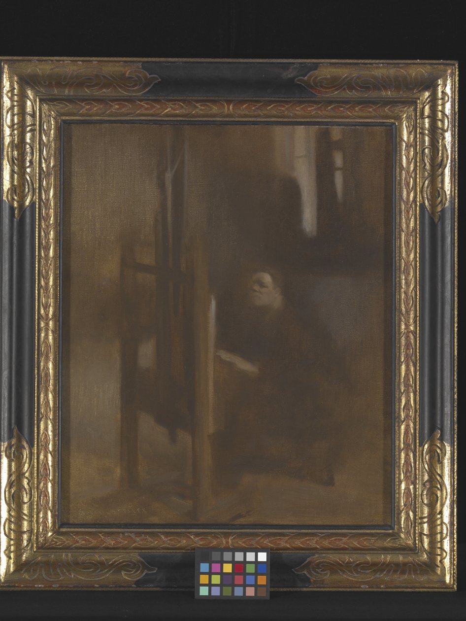 Artist At His Easel (Olie på lærred) af Eugène Carrière