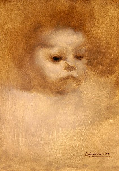 Head of a Child, Study for La Grande Soeur (olie på lærred) af Eugène Carrière