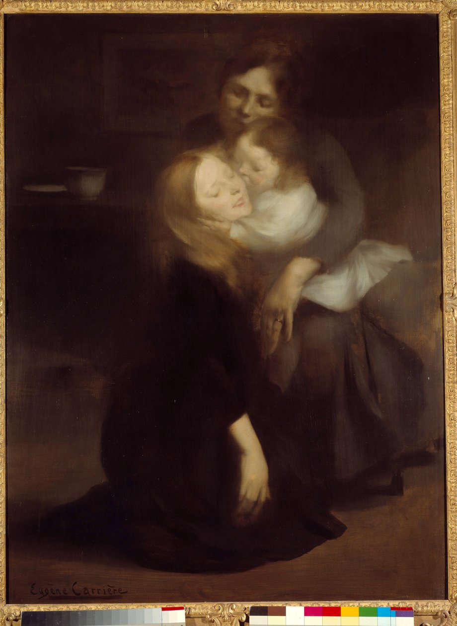 Intimitet eller storesøsteren Maleri af Eugene Carriere (1849-1906) 1800-tallet søn. 1,3x0,99 m Paris, musee d