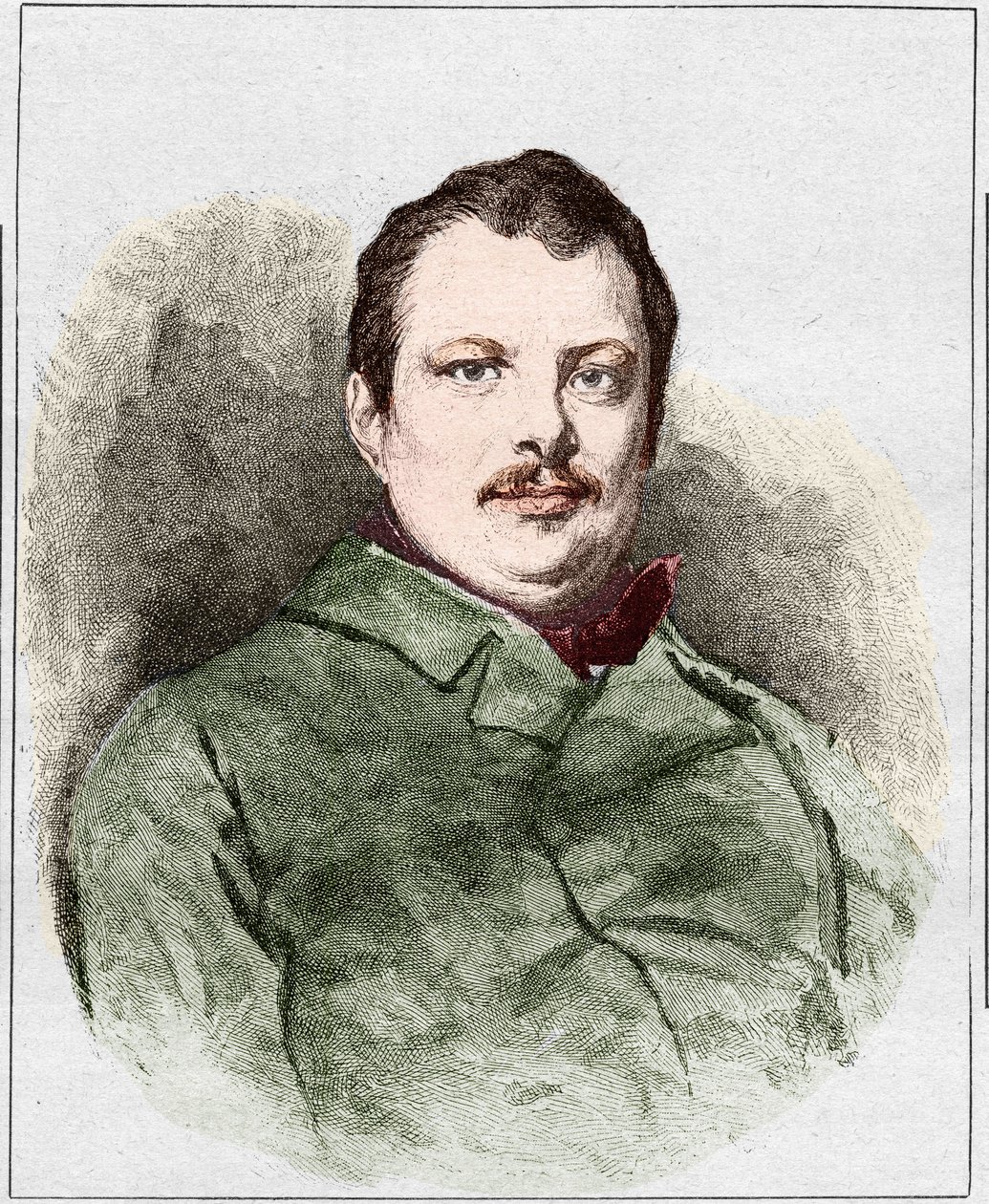 Portræt af Honore Balzac i 1830 (1799 - 1850), fransk forfatter. Gravering af Eugene Chiquet. af Eugene Chiquet
