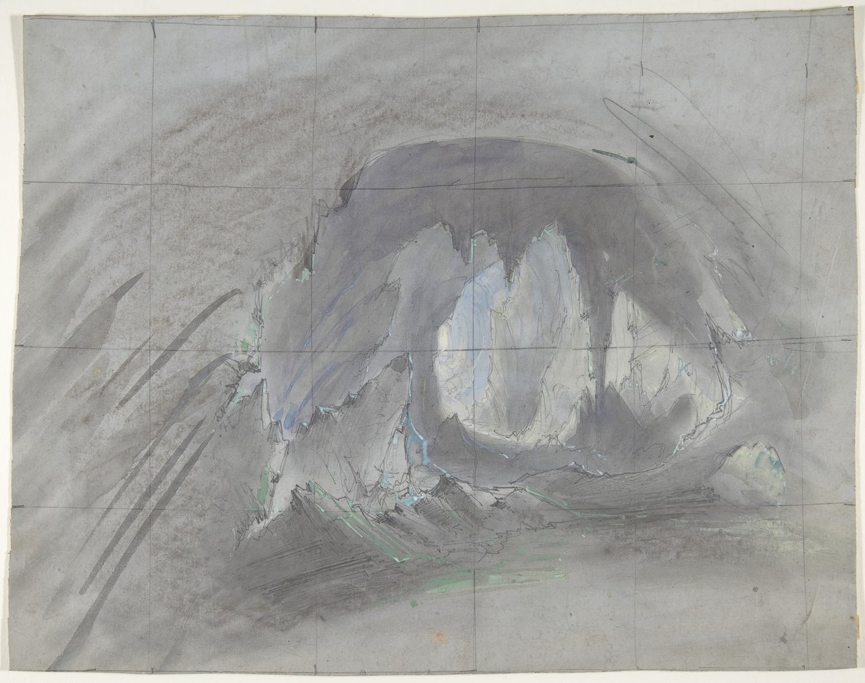 Design til en scene i Opéraen, Paris, 1828-90. af Eugene Ciceri