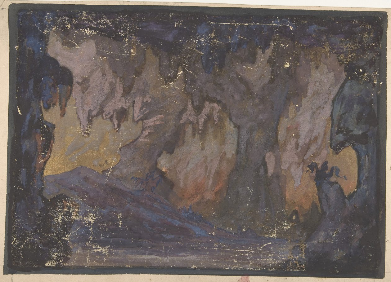 Design til en scene i Opéraen, Paris, 1830-90. af Eugene Ciceri