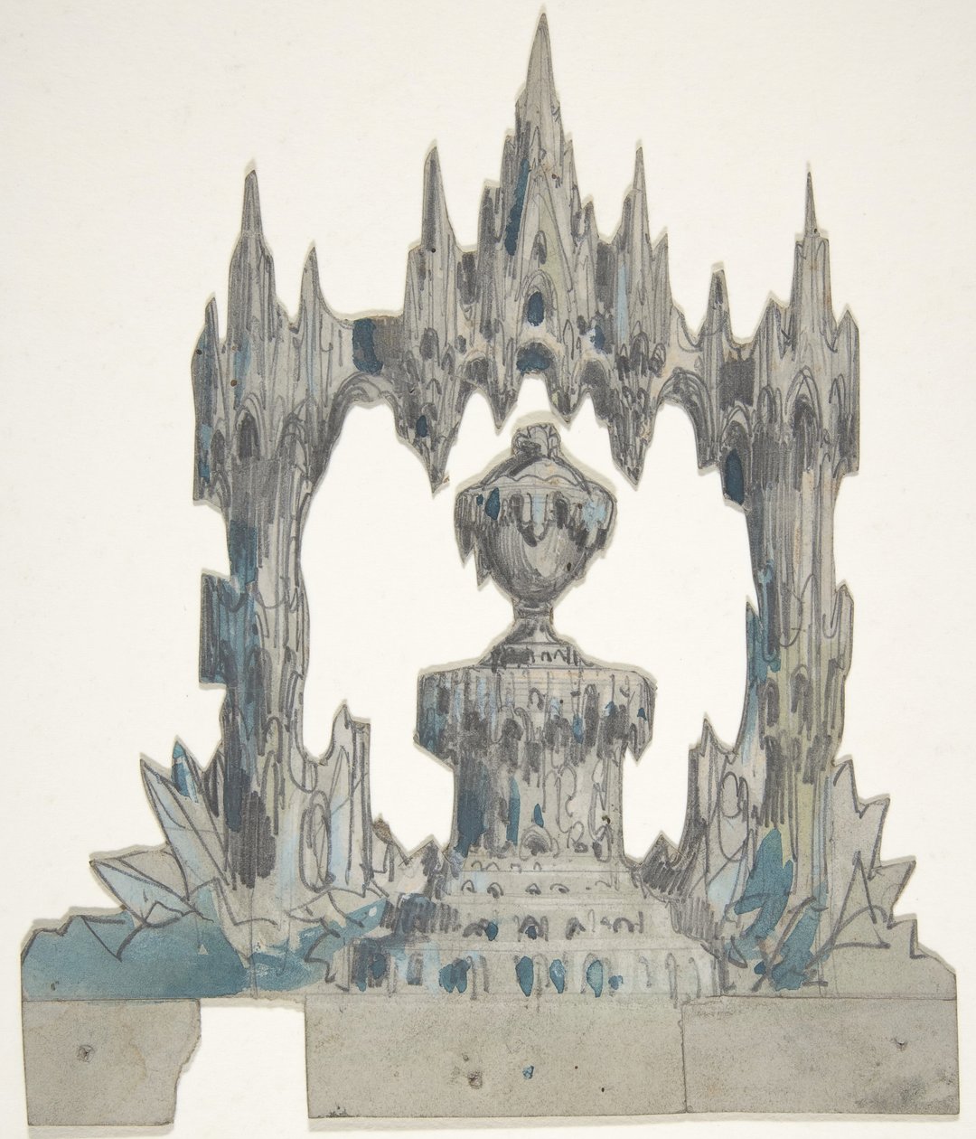 Design til en scene i Opéraen, Paris, 1830-90. af Eugene Ciceri