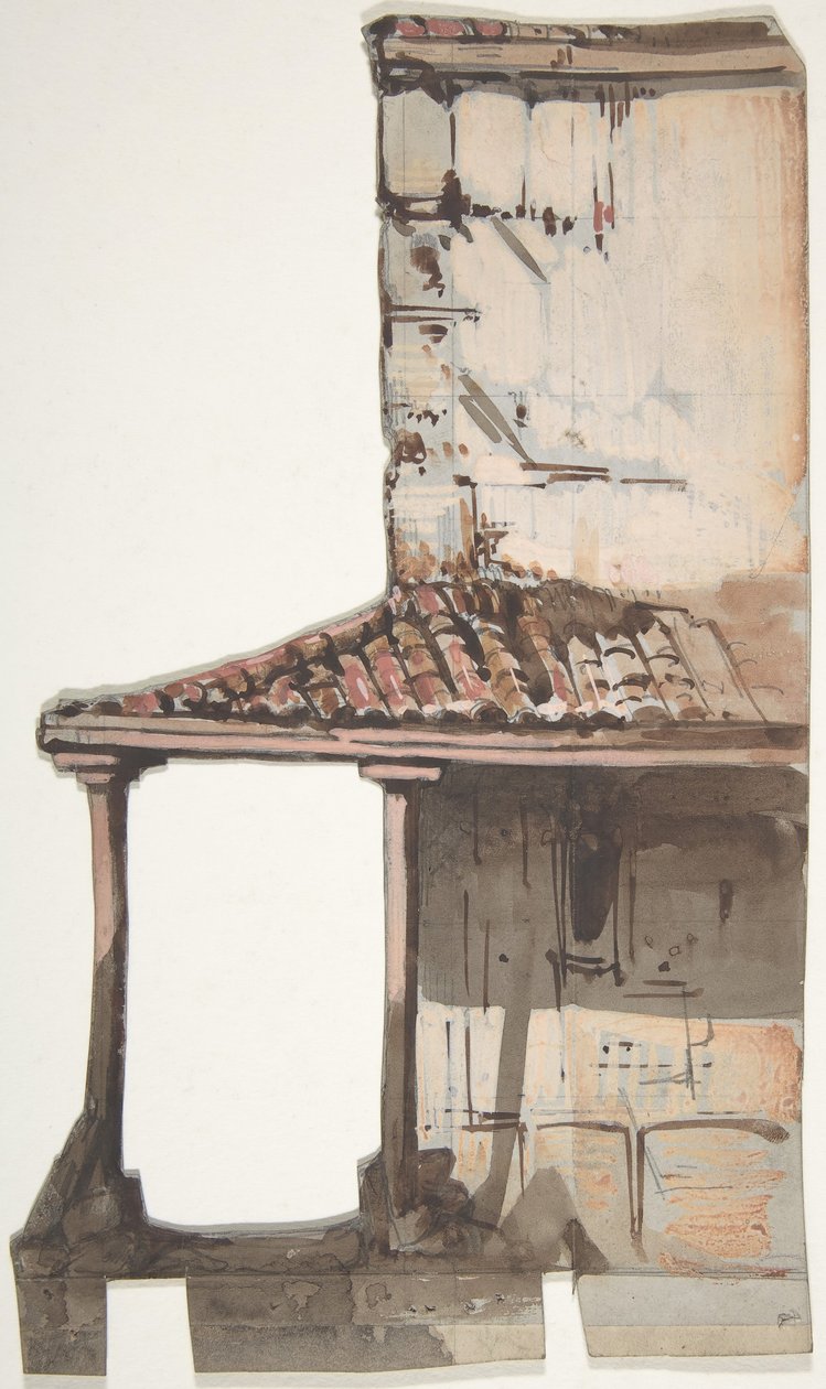 Design til en scene i Opéraen, Paris, 1830-90. af Eugene Ciceri
