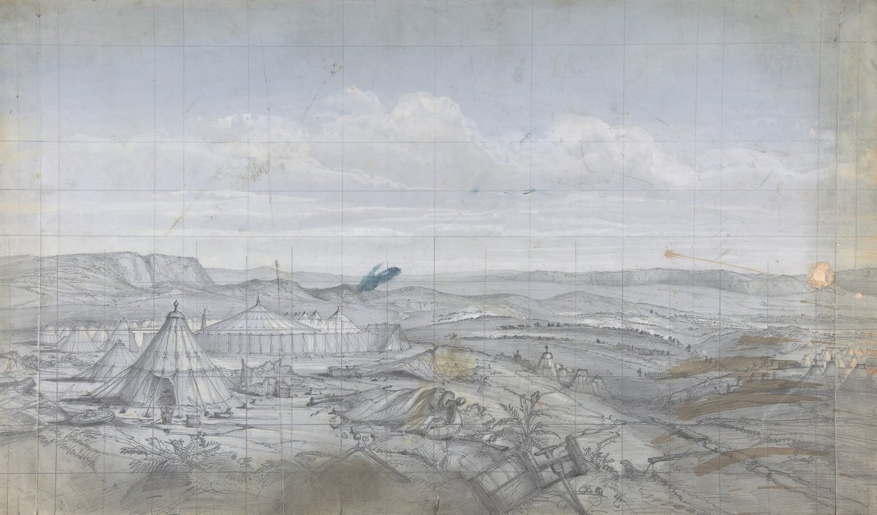 Design til en scene i Opéraen, Paris, 1830-90. af Eugene Ciceri