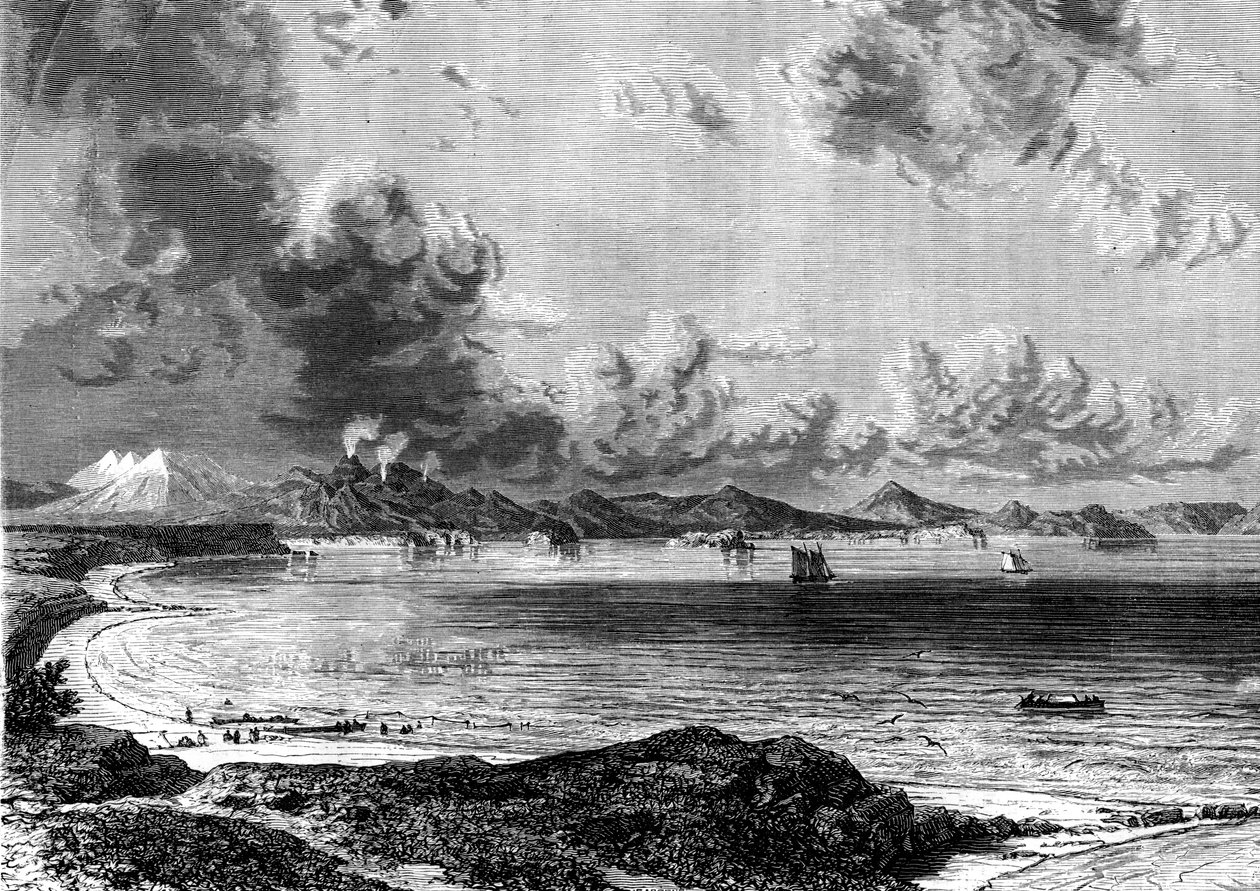 Lake Taupo, North Island, New Zealand, 1886. af Eugene Ciceri