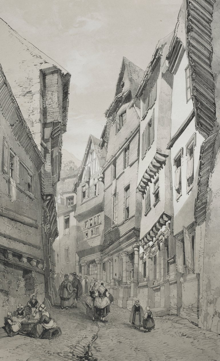 Maleriske og romantiske rejser i det gamle Frankrig. Bretagne: Morlaix af Eugene Ciceri