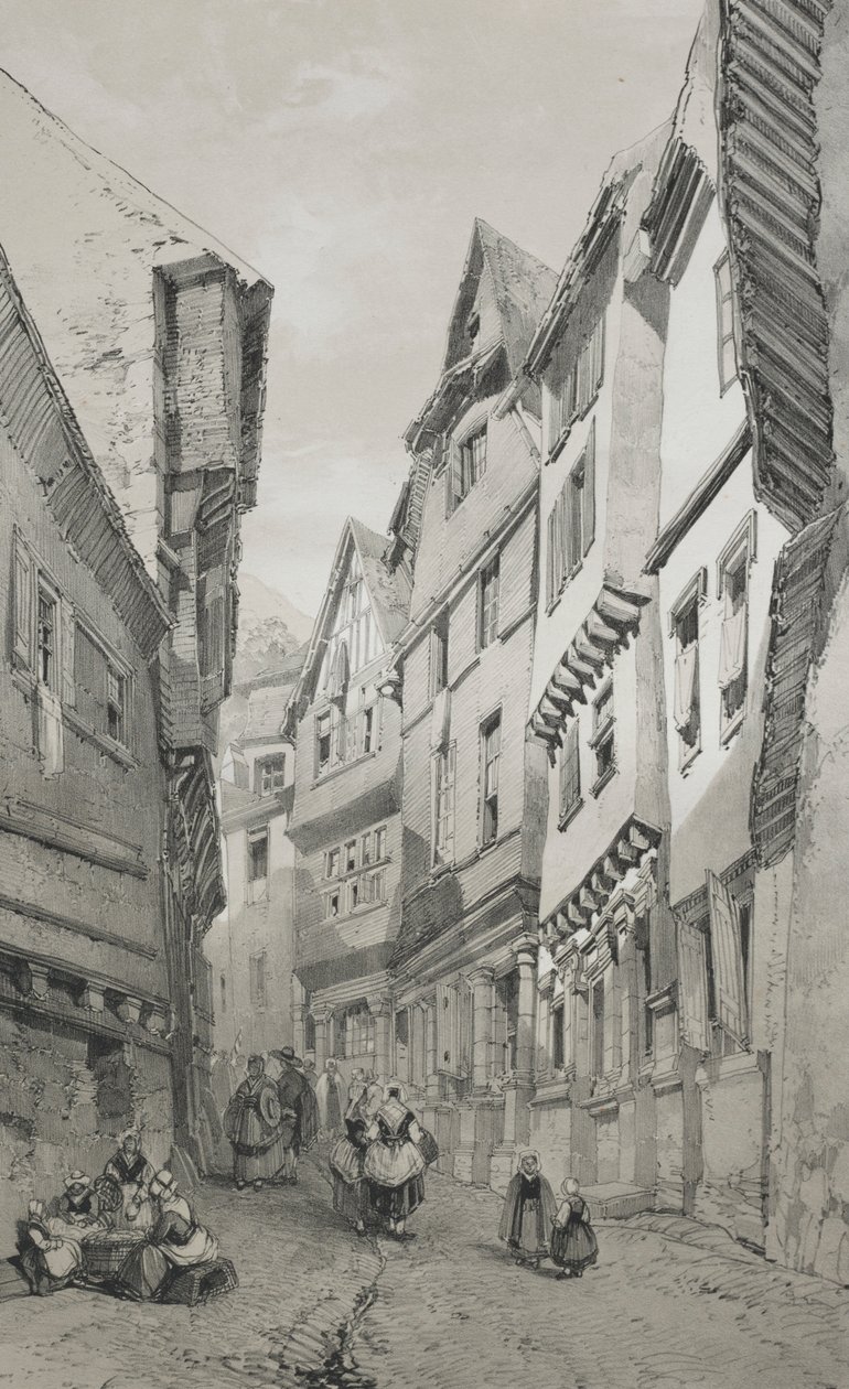 Maleriske og romantiske rejser i det gamle Frankrig. Bretagne: Morlaix. af Eugene Ciceri