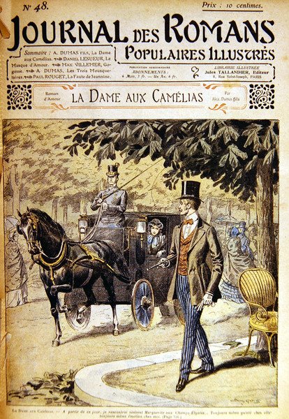 Armand møder Marguerite på Champs-Elysees, illustration til 
