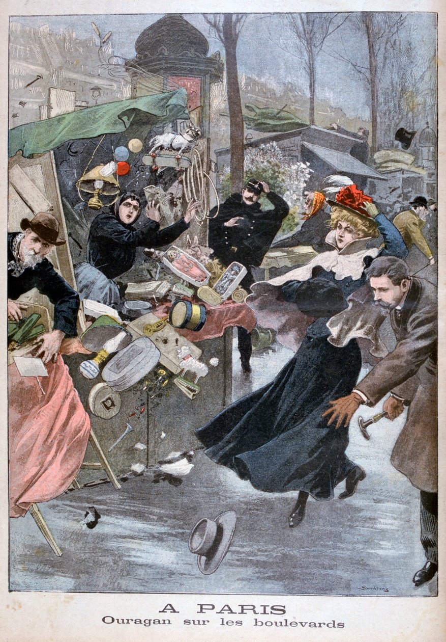 Orkan på boulevarderne, Paris, 1900 af Eugene Damblans