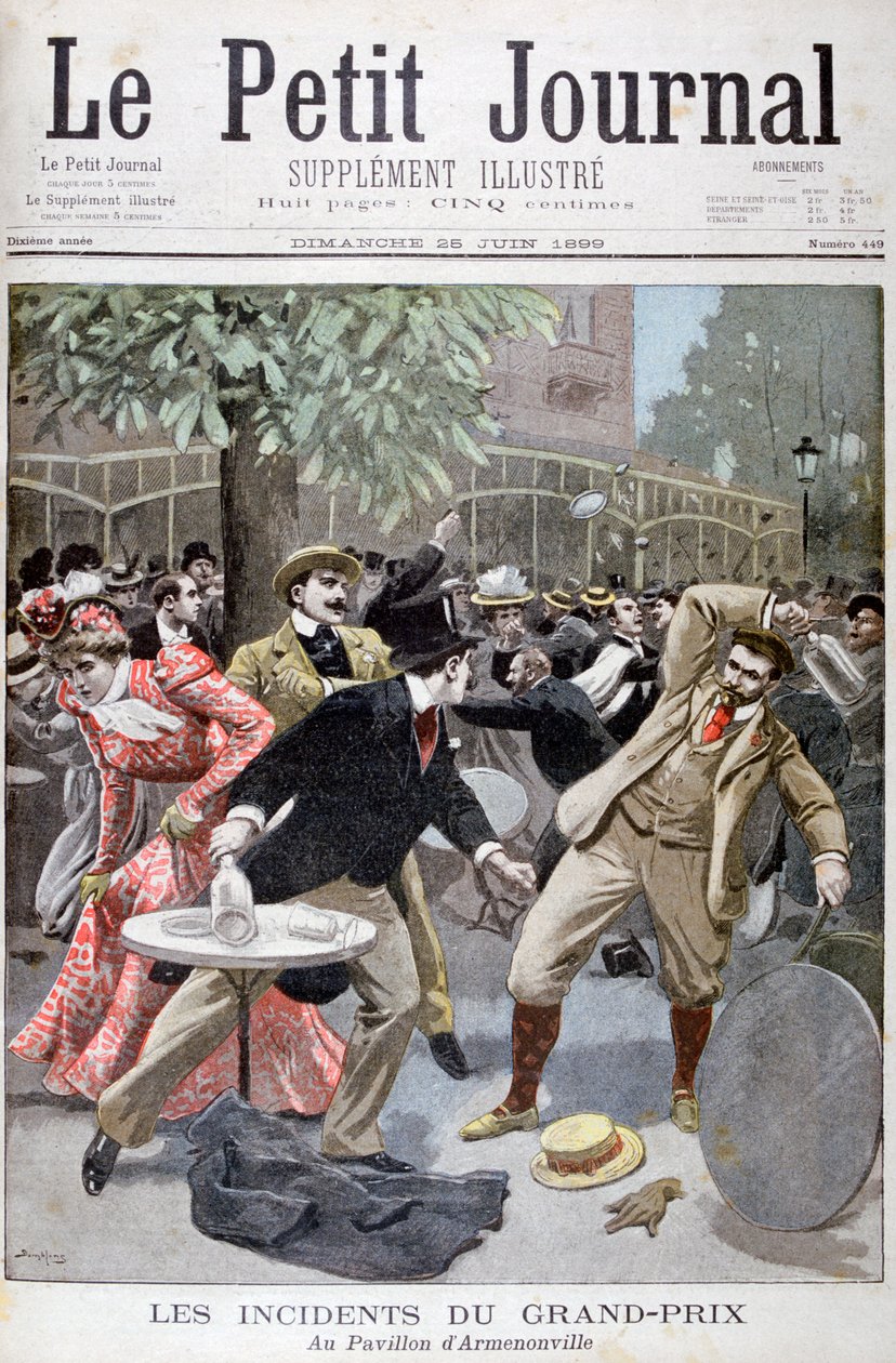 Hændelse ved Grand-Prix, Pavillion dArmenonville, Frankrig, 1899. af Eugene Damblans