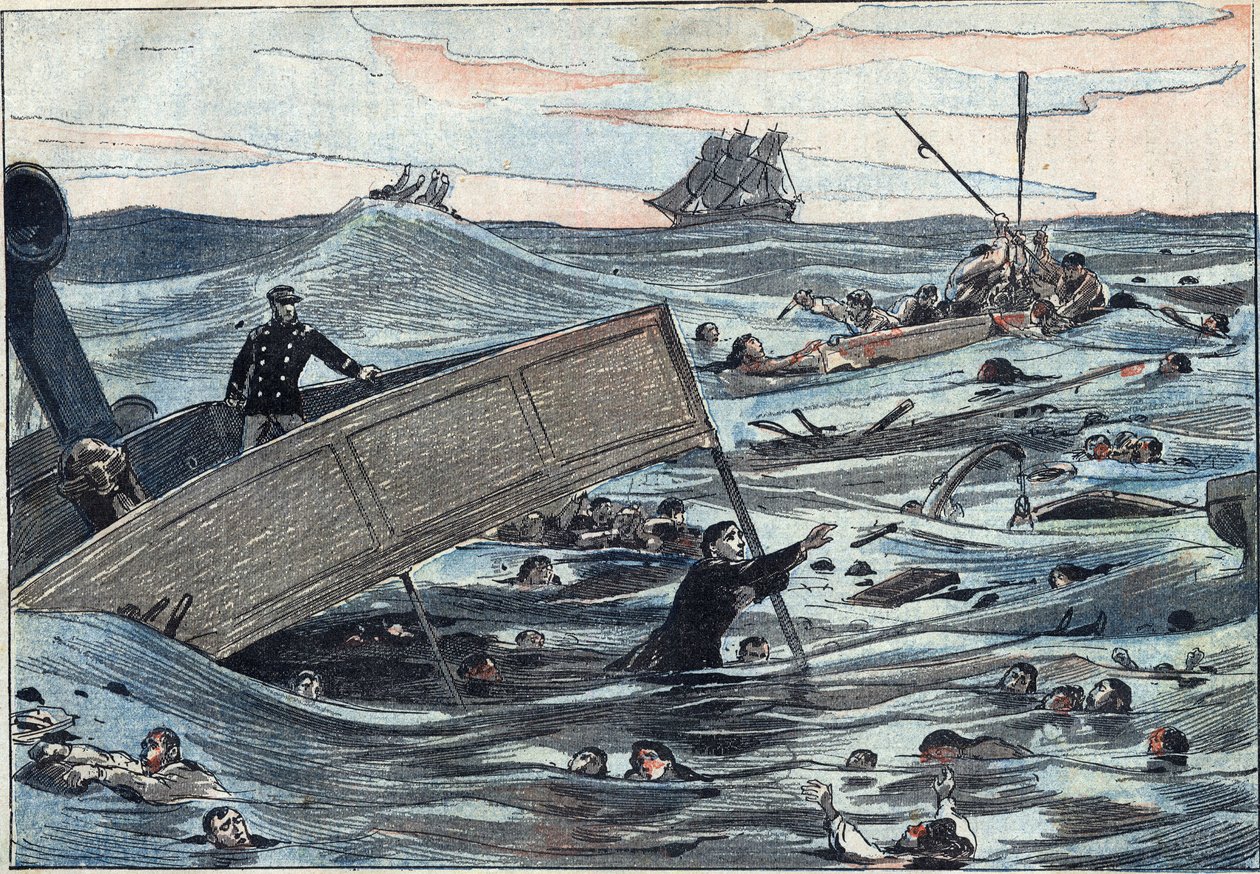 Forlis af skibet "" Burgundy "", sank af en engelsk sejlbåd af Eugene Damblans