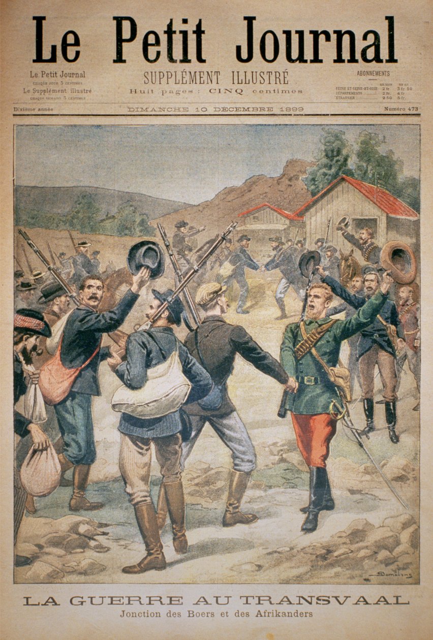 The War in the Transvaal: Union of the Boers and the Afrikaners, forside af Le Petit Journal, 10. december 1899 af Eugene Damblans