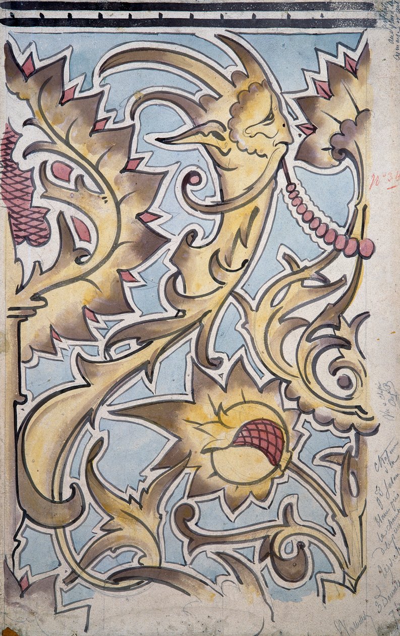 Tapetmotiver til den store sal i lejligheden til grevinden af Paris, Golden room, Chateau d