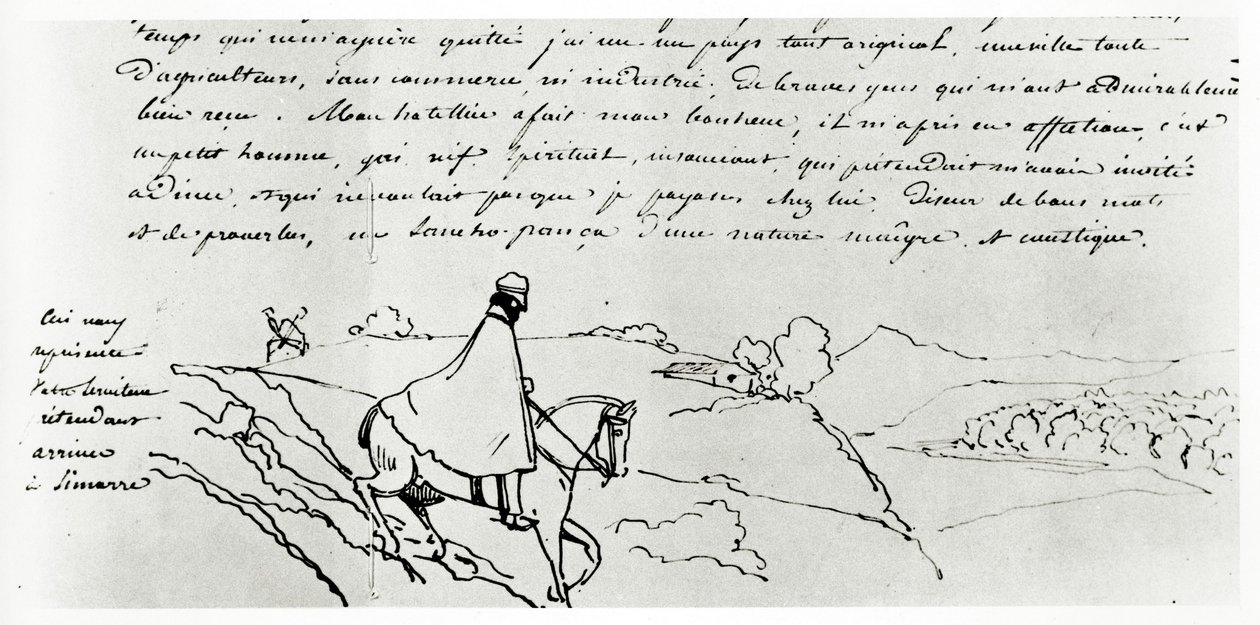 Viollet-le-Duc på sine rejser gennem Frankrig (blæk på papir) af Eugene Emmanuel Viollet le Duc