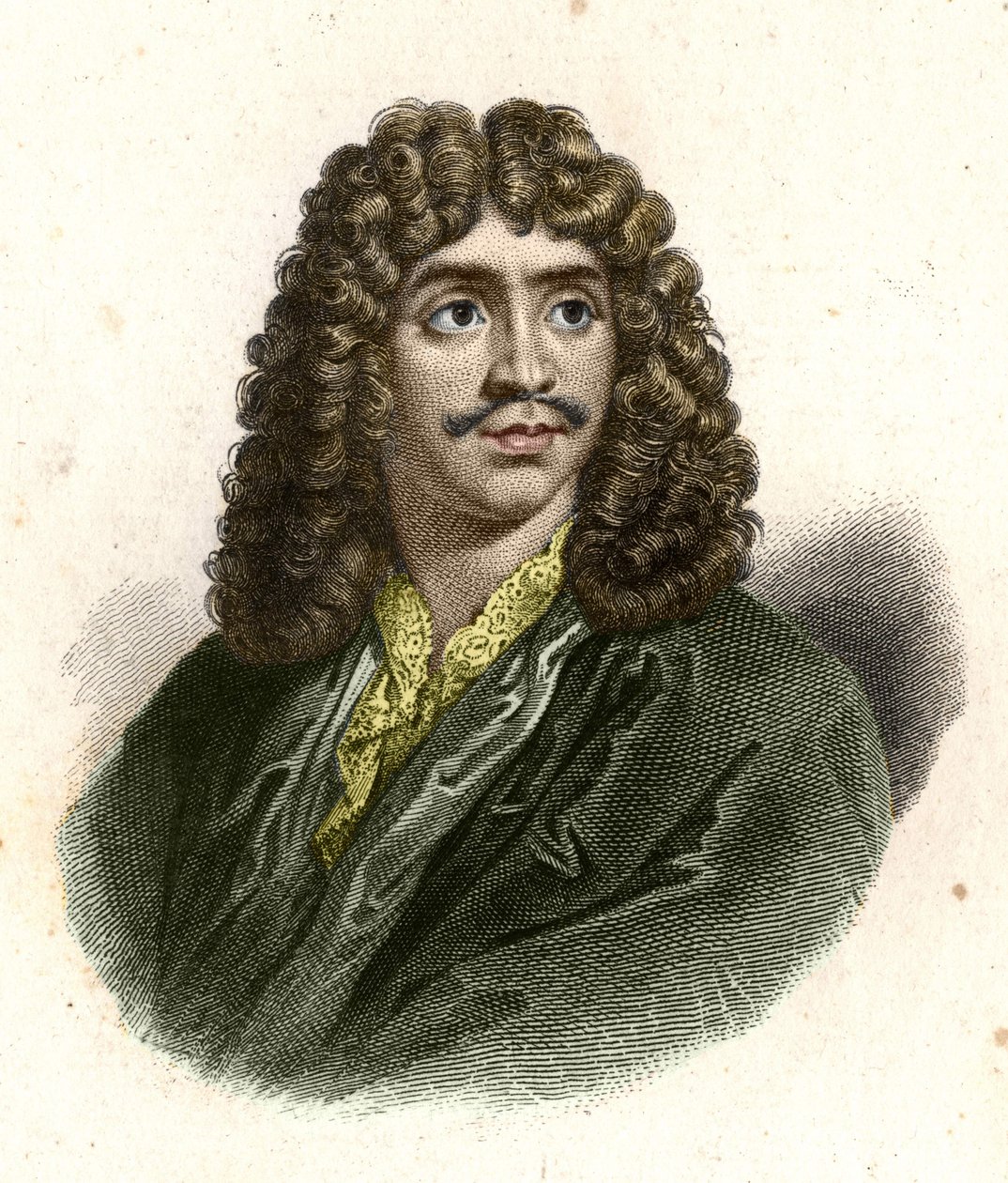 Jean Baptiste Poquelin sagde Molière (1622 - 1673) indgraveret af Giraut. af Eugene Giraud
