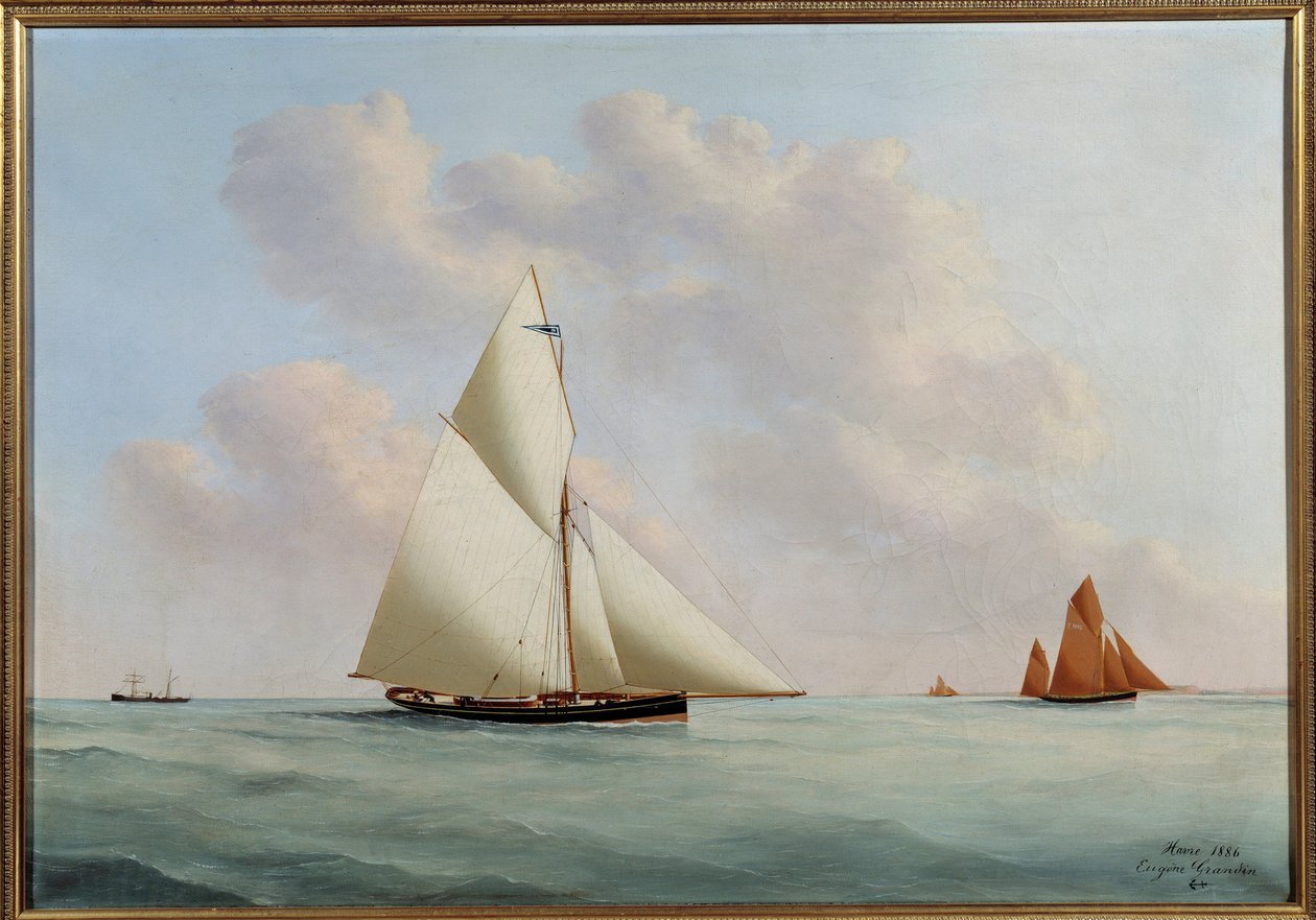 Yacht Sylphe i regattaen. Maleri af Eugene Margueritte-Grandin dit Eugene Grandin (1833-1916) af Eugene Grandin