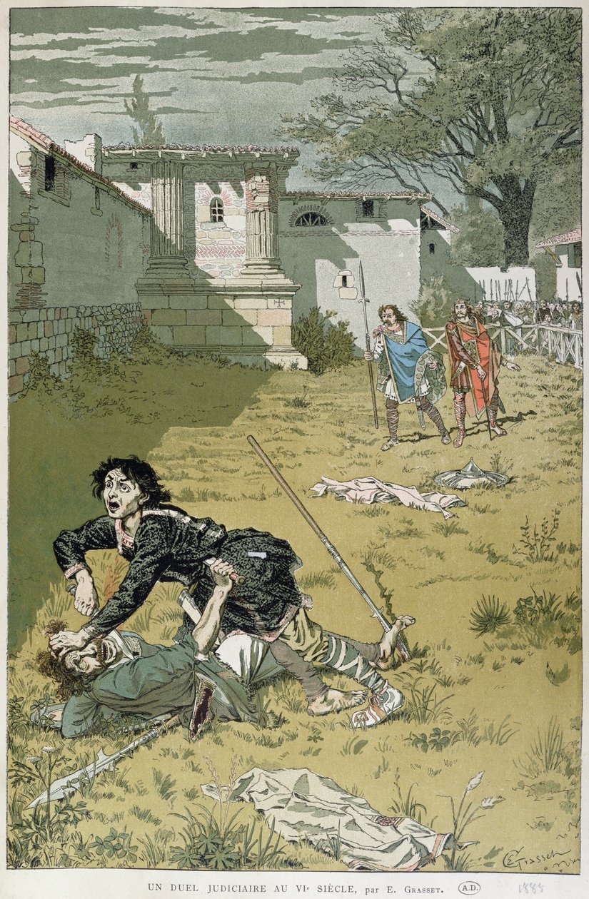 En retsduel i Merovingertiden, 1888 af Eugene Grasset