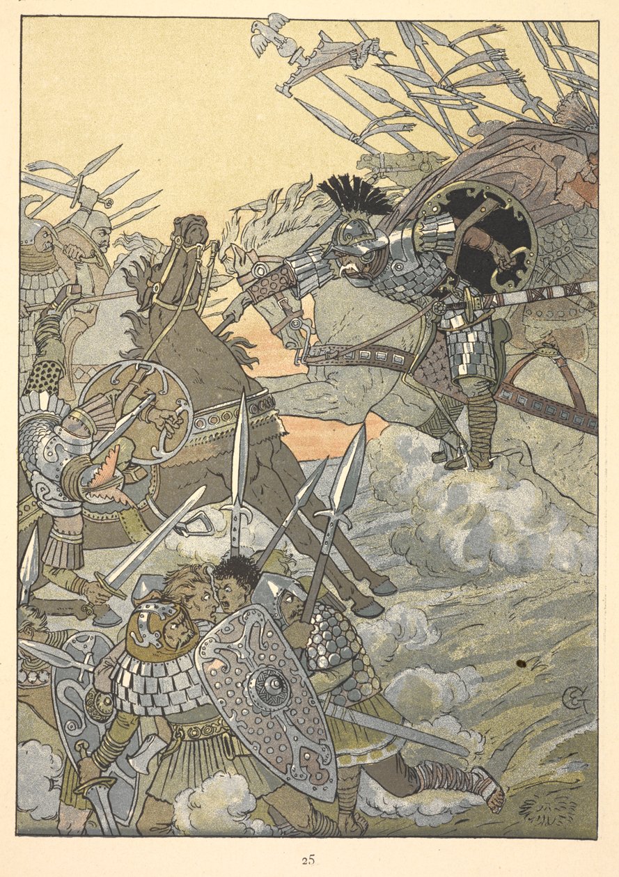 En kampscene. af Eugene Grasset