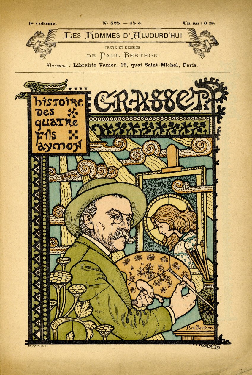 Forside til The Men of Today, nummer 425, illustration af Paul Berton (1872-1909): Art, Art Nouveau - Painters artists, Grasset Eugene (1845-1917) af Eugene Grasset