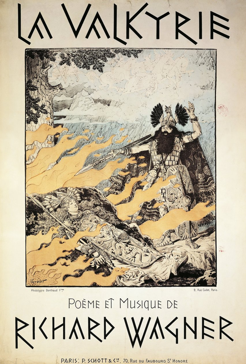 Frankrig, Paris, Plakat af Valkyrien af Richard Wagner af Eugene Grasset