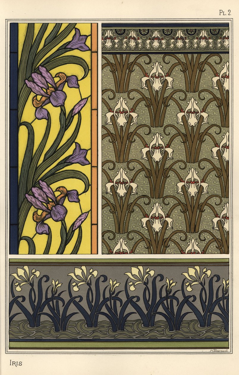 Iris i forskellige mønstre af Eugene Grasset
