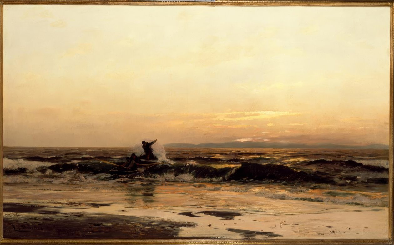 E. Dücker, fiskerbåde i brændingen af Eugene Gustav Dücker