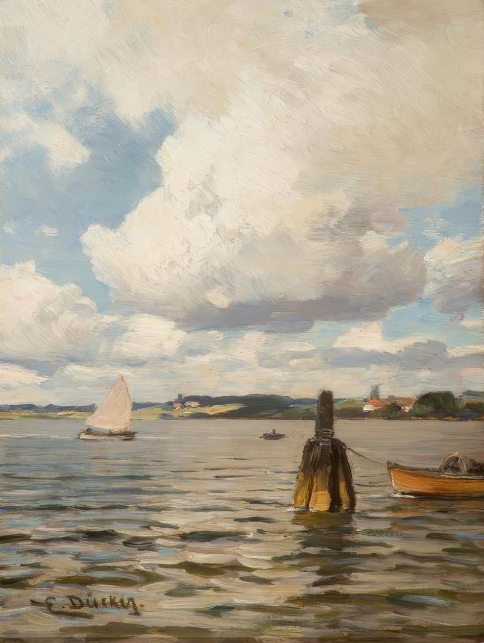 E. Dücker, sommerdag ved vandet af Eugene Gustav Dücker