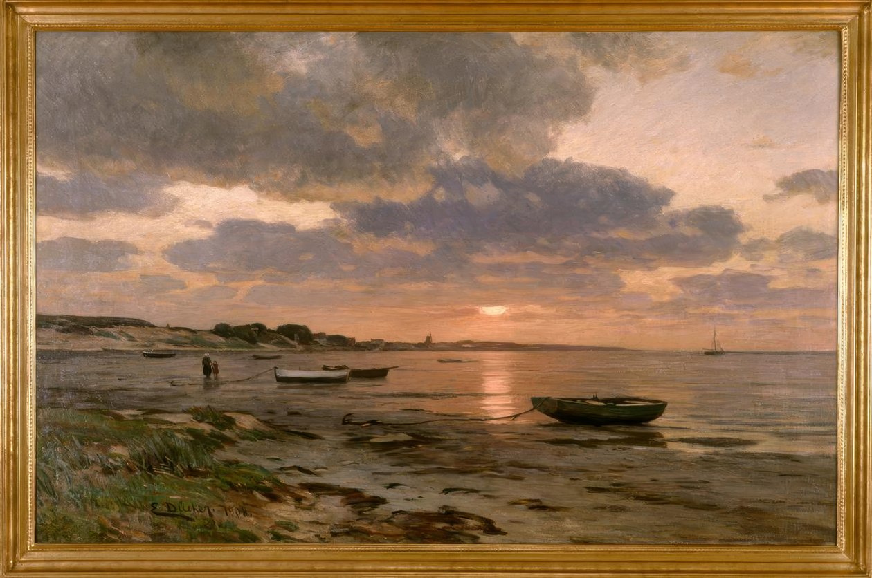E. Dücker, solnedgang ved Østersøen af Eugene Gustav Dücker