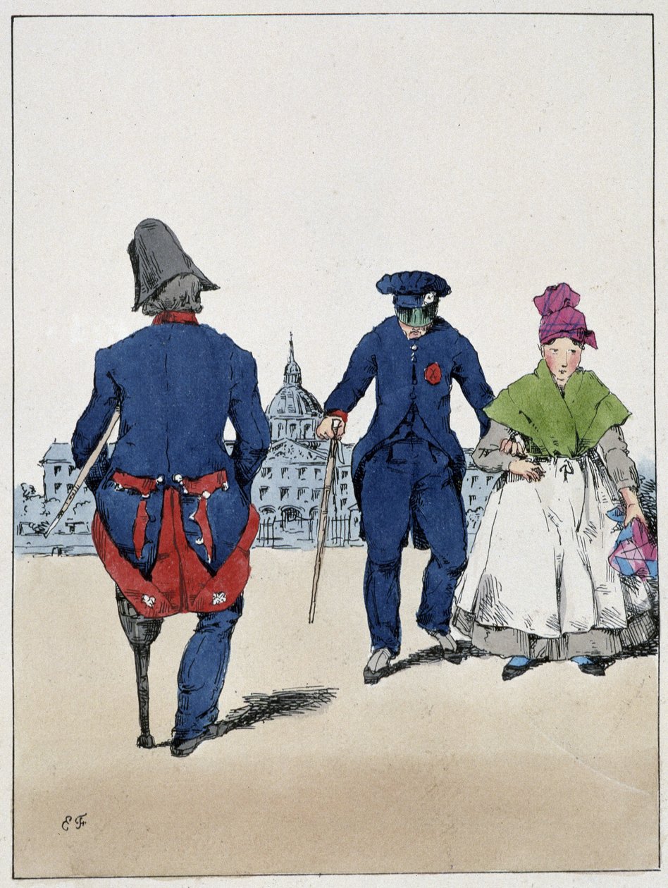 De ugyldige - i “Souvenirs of a Loâneur” af Eugène Forest, omkring 1830. af Eugene Hippolyte Forest