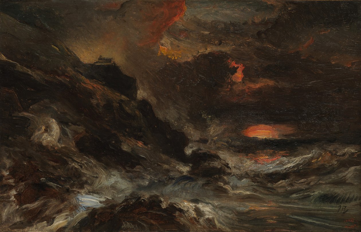 En storm ud for Normandiets kyst, sandsynligvis 1850