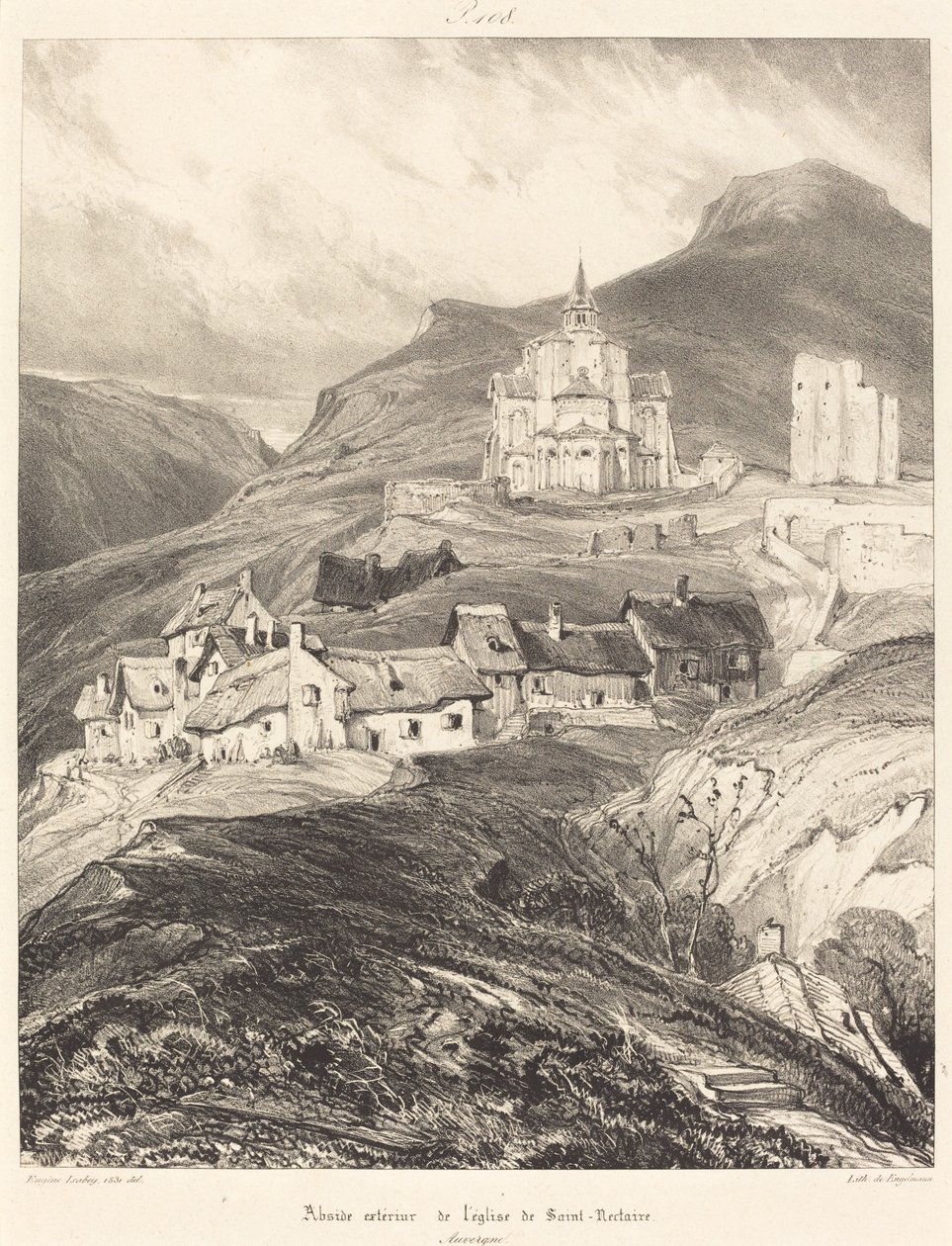 Apsis fra kirken Saint-Nectaire af Eugene Isabey
