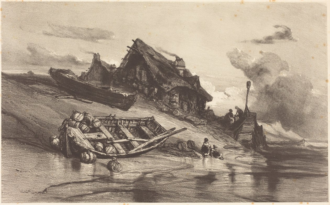 Fiskerhytter af Eugene Isabey