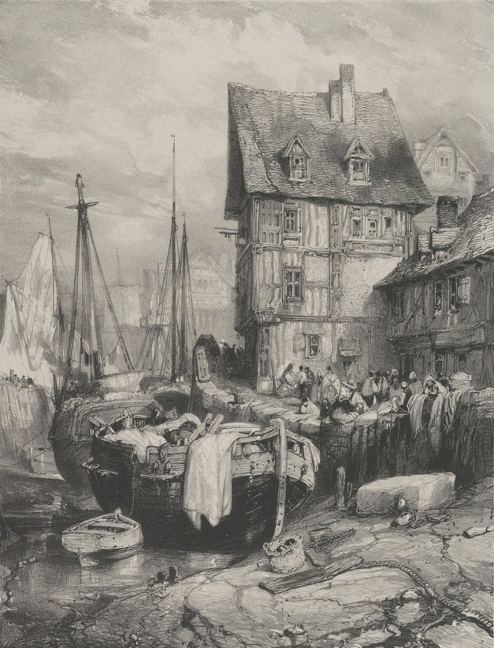En havns indre, 1833., 1833. af Eugene Isabey