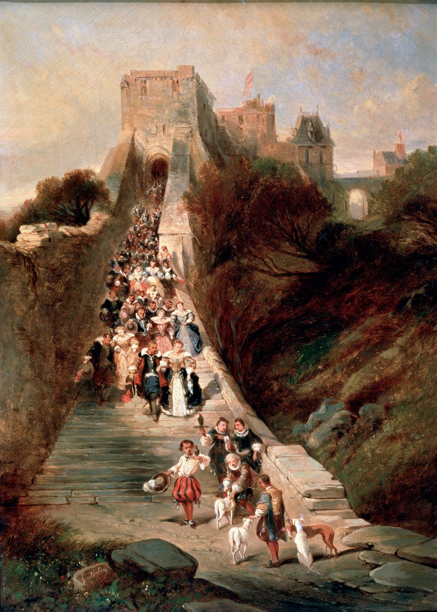 Forlader slottet, 1800-tallet af Eugene Isabey