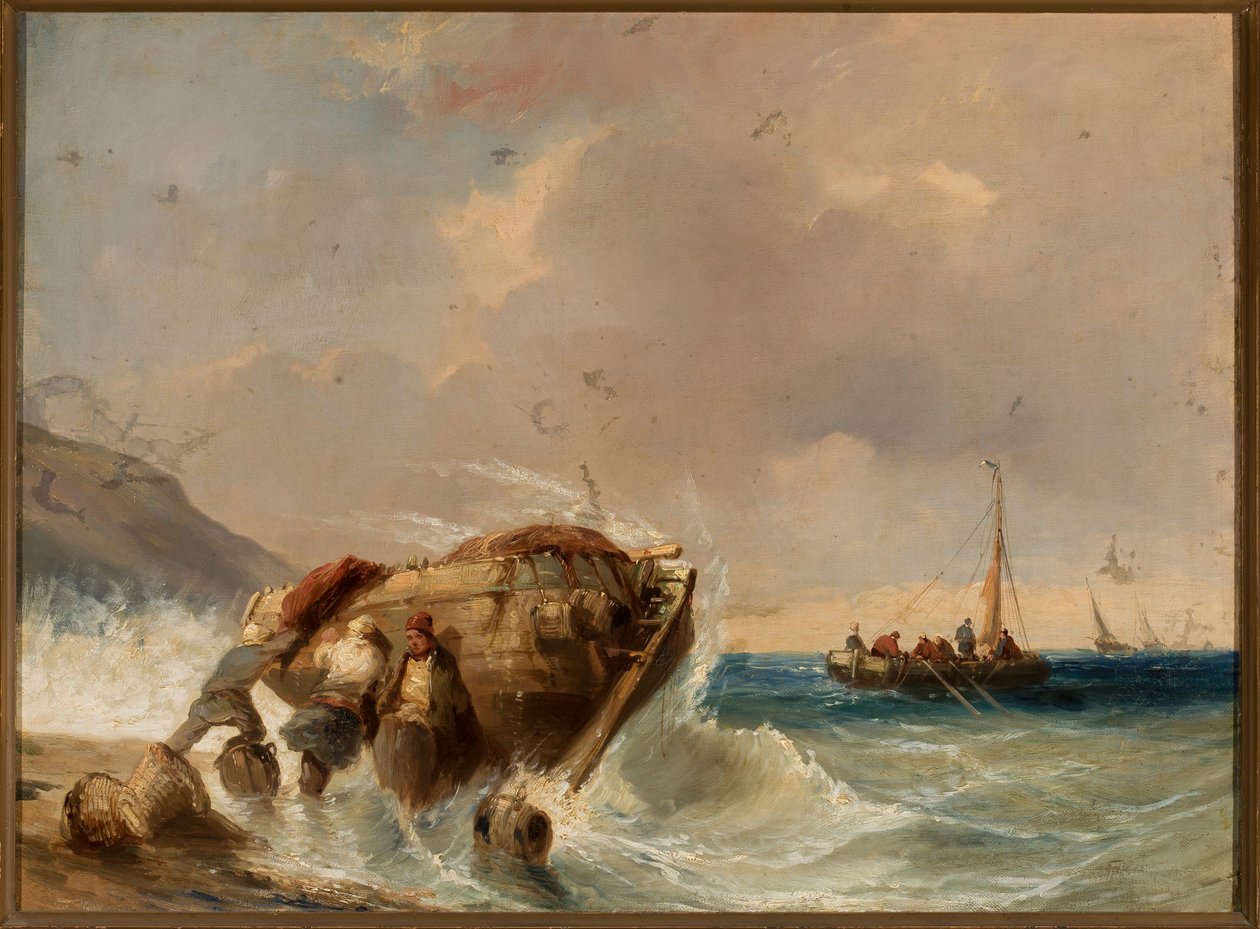 En fiskerbåd ved kysten af Eugene Isabey