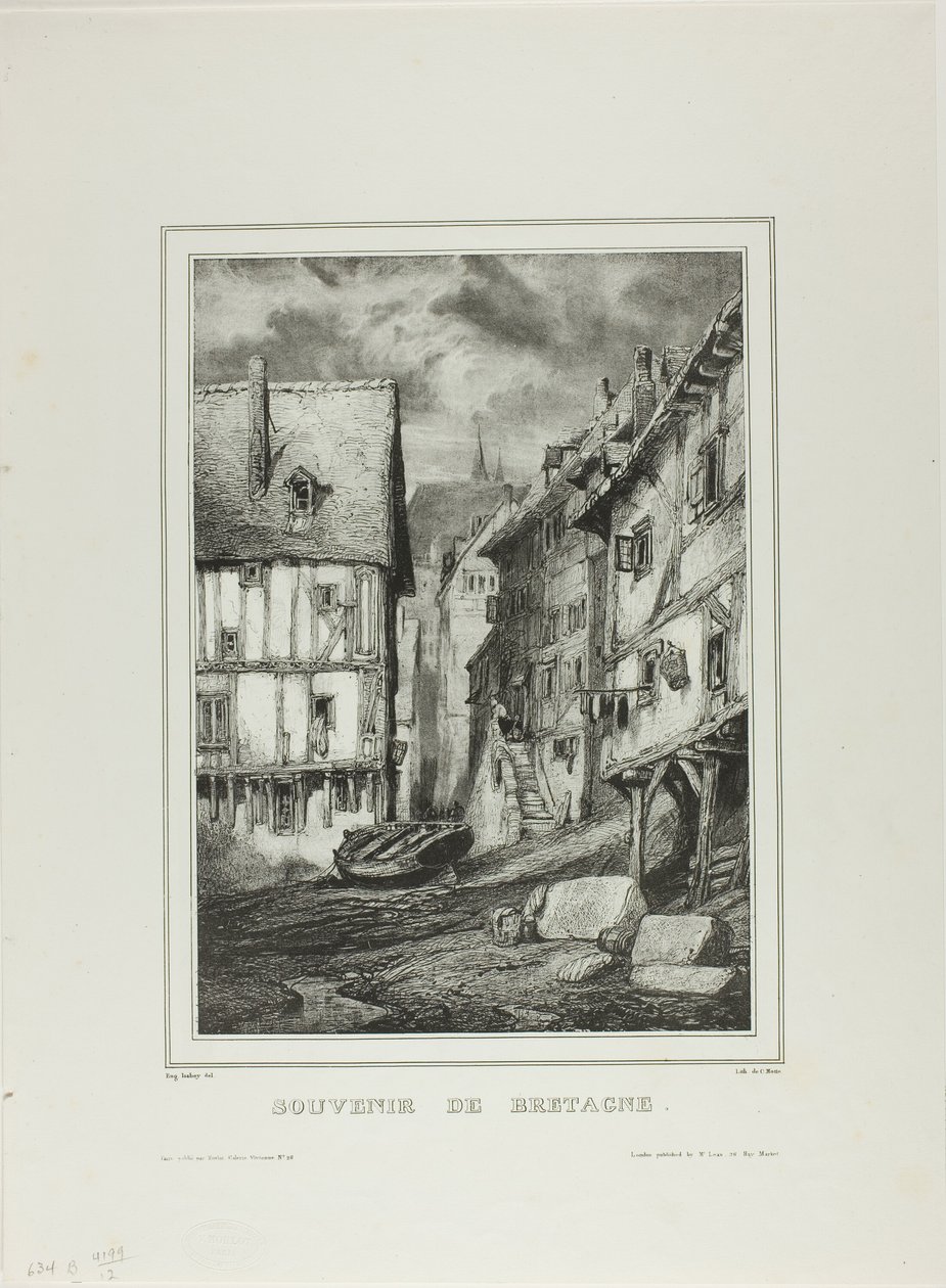 Tallerken fire, fra Souvenir of Brittany af Eugene Isabey