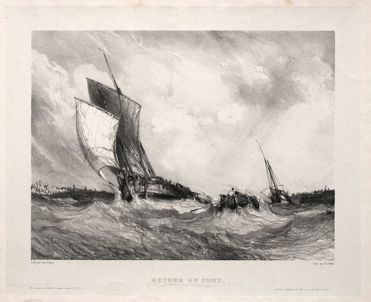 Six Marines: Return to Port, 1833. af Eugene Isabey