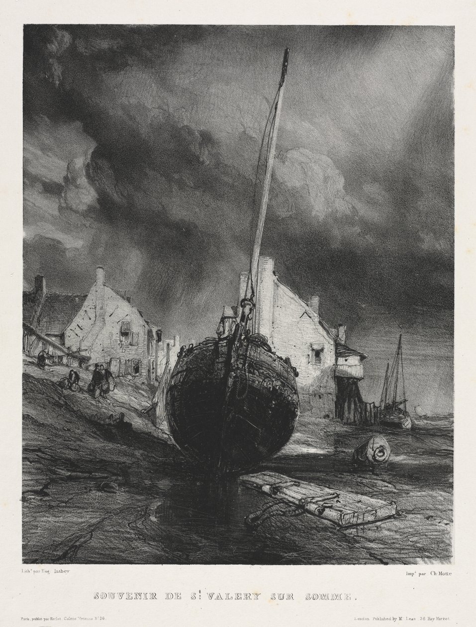 Seks marinesoldater: Souvenir fra Saint Valéry sur Somme af Eugene Isabey