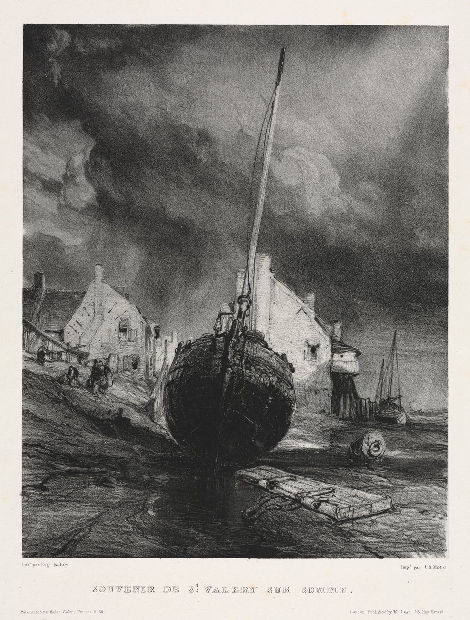 Seks marinesoldater: Souvenir fra Saint Valéry sur Somme af Eugene Isabey