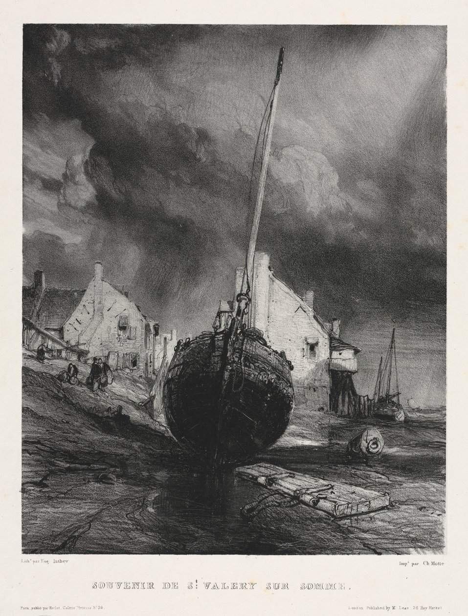 Seks marinesoldater: Souvenir fra Saint Valéry sur Somme, 1833. af Eugene Isabey